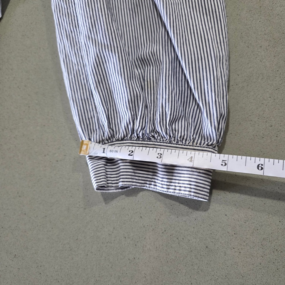 Lane Bryant Blue White Striped Ruffle Bib Tunic Shirt 100% Cotton Plus 18/20W - Picture 9 of 10